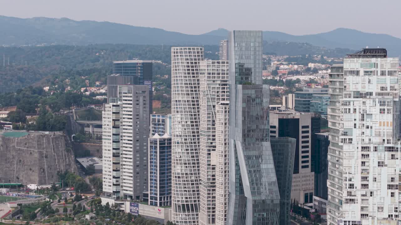 Aerial view of Santa Fe, Mexico City's financial district