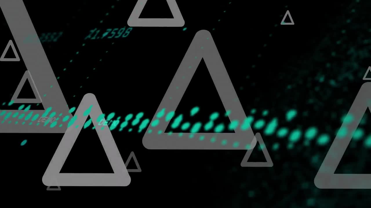 검은색 배경 위의 데이터 처리 애니메이션