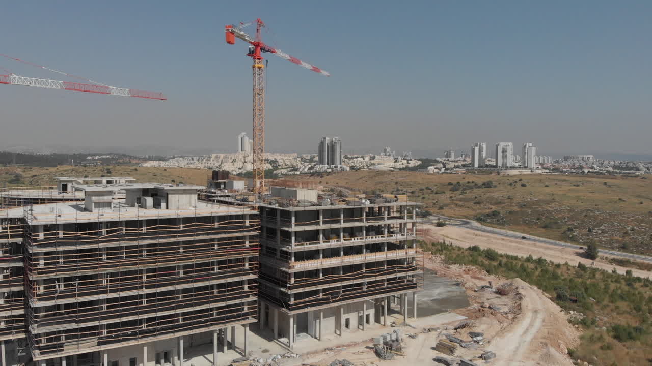 Construction Site and Modiin City Aerial view