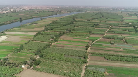 El-Río-Nilo-De-Egipto-Rodeado-Por-Las-Verdes-Tierras-Del-Valle-Del-Nilo.