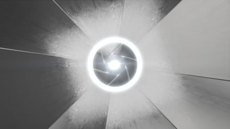 futuristic tunnels loop – turning chrome metal