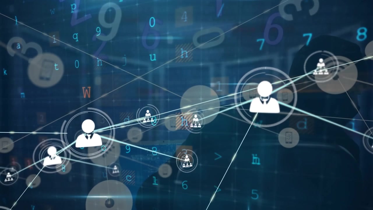 Digital interface connects devices for data exchange in global business.