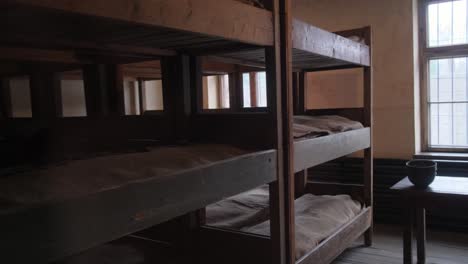 auschwitz poland photo of the interior of the bedroom place of imprisonment of jews