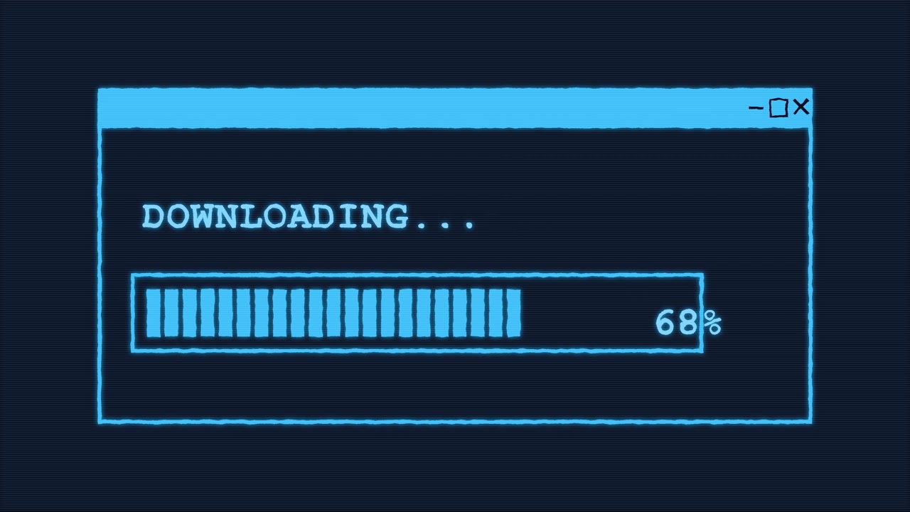 Digital Progress Bar Loading on Computer Screen