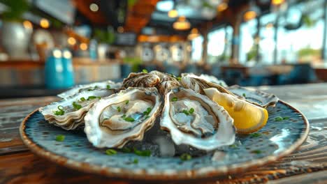 fresh oysters with lemon