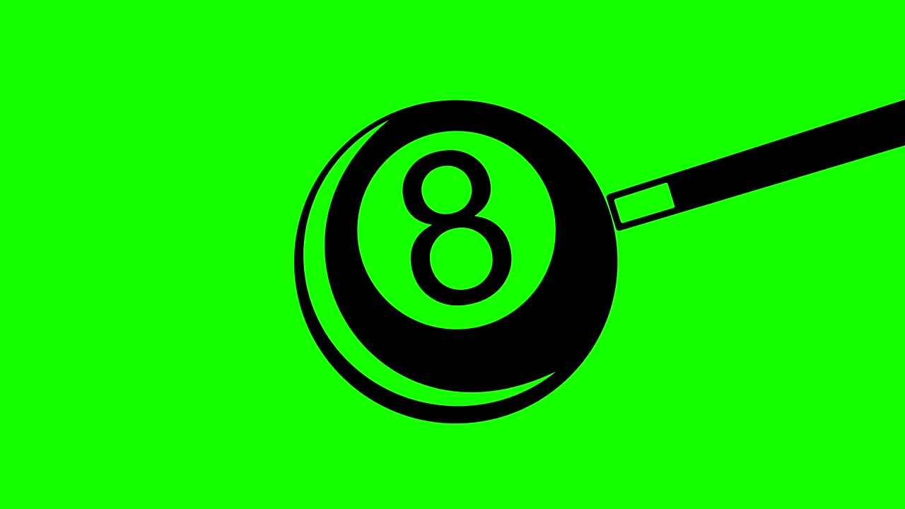 Billiard cue hit 8-ball