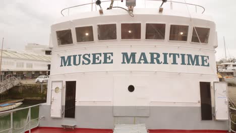 maritime museum angoumois trawler ship in la rochelle, france. close-up shot