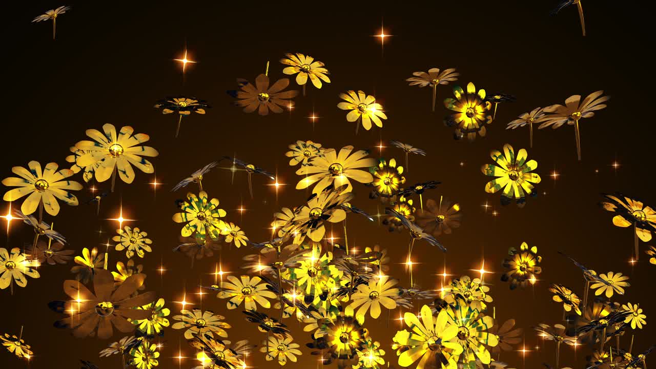 금 꽃 입자 루프 애니메이션