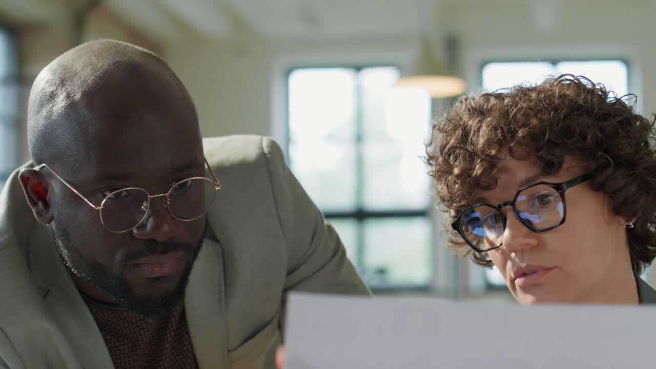 Two Business Colleagues Collaborating on a Project