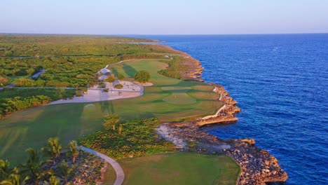 birds eye view of golf course of playa nueva romana in dominican republic