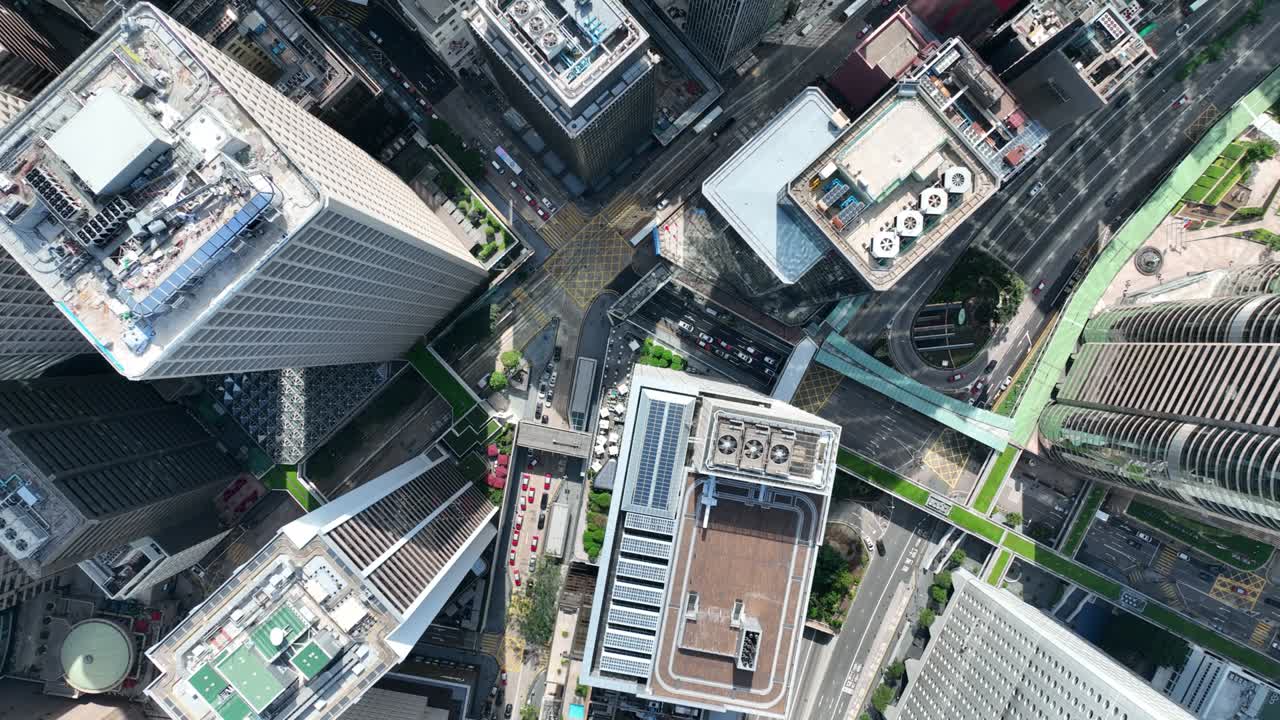 Vista aérea do distrito financeiro de Hong Kong em um dia de verão