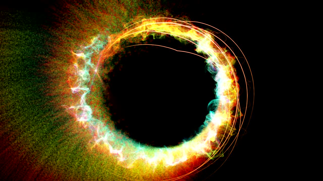 anillo de partículas fondo abstracto, animación