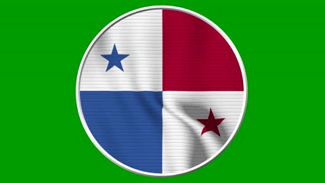 panama circular flag loop - realistic 4k flag waving in the wind