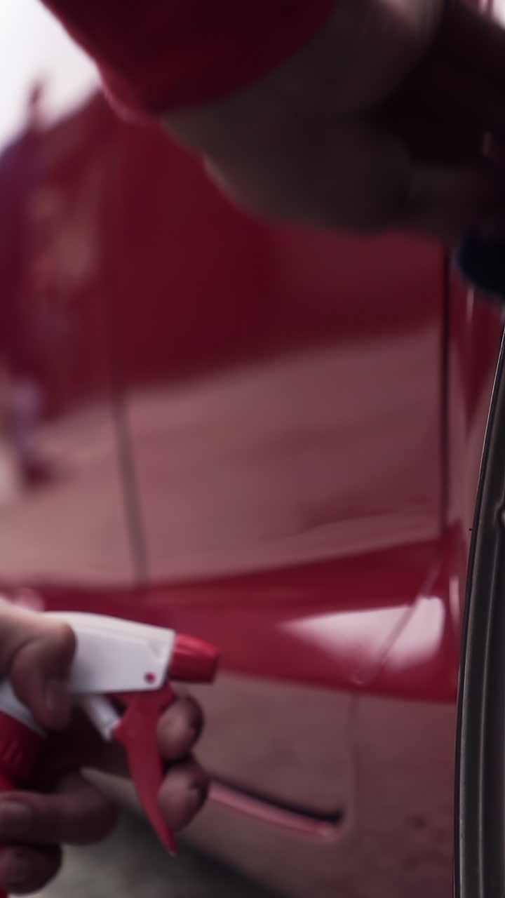 Red Car Detailing and Wheel Close-up