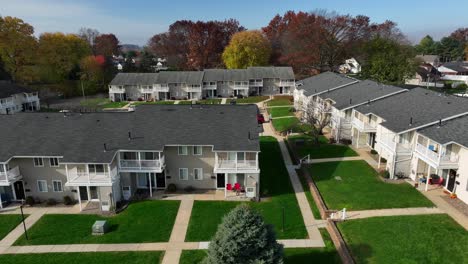 apartment building complex in usa during autumn