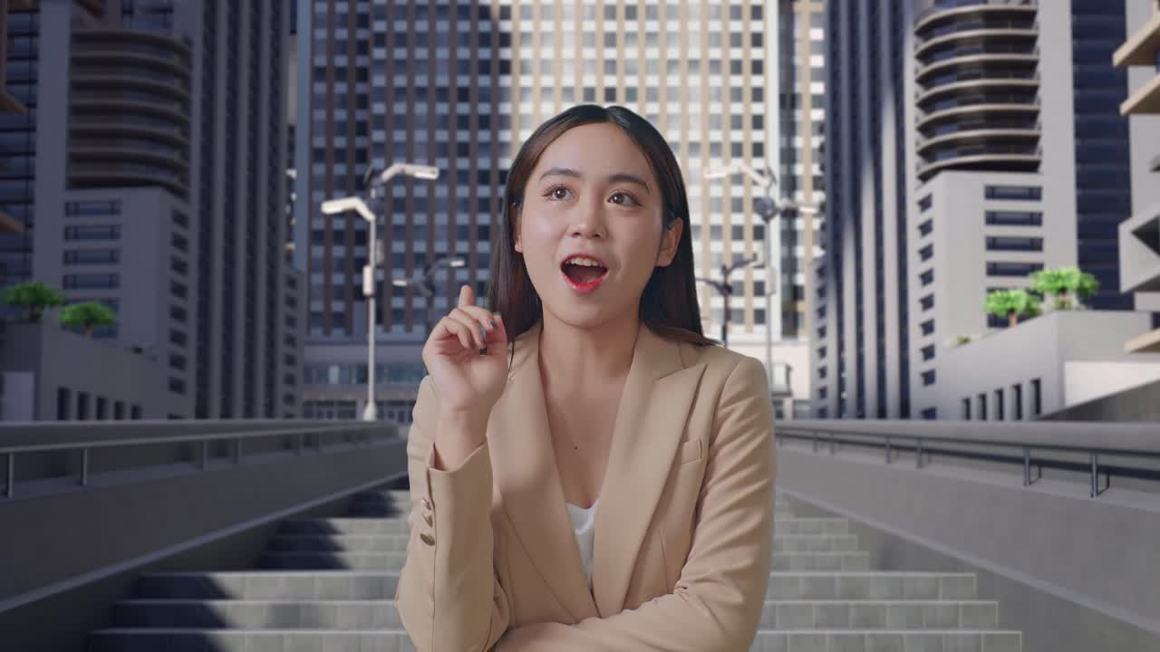 도시 풍경에 있는 사업가