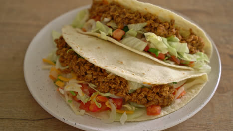 mexican tacos with minced chicken - mexican traditional cuisine