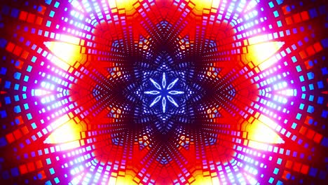 colorful abstract design with blue background. kaleidoscope vj loop