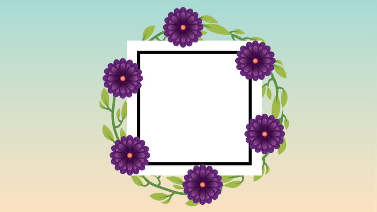 diseño de decoración floral, animación de video hd1080