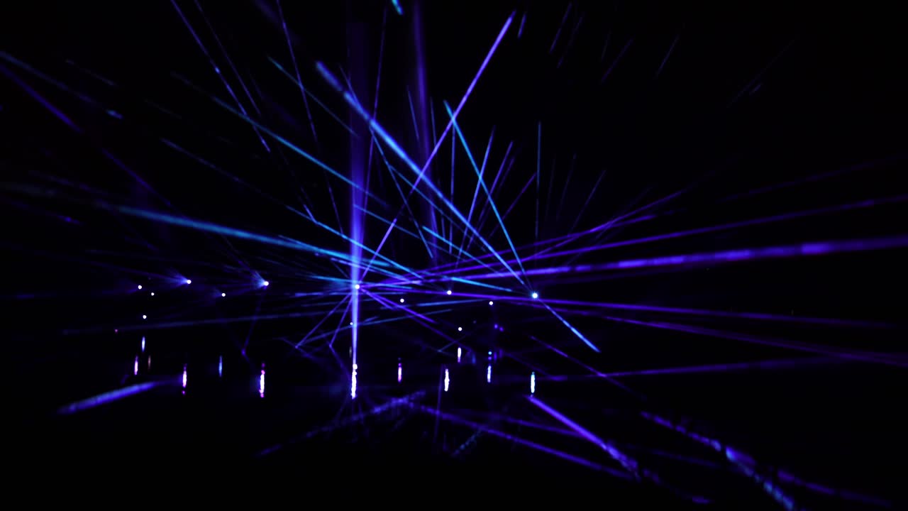 Light laser show performed at night. Static