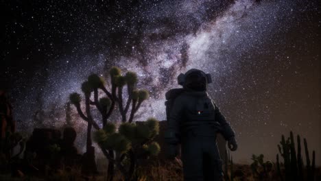 la formación de astronautas y estrellas de la vía láctea en el valle de la muerte