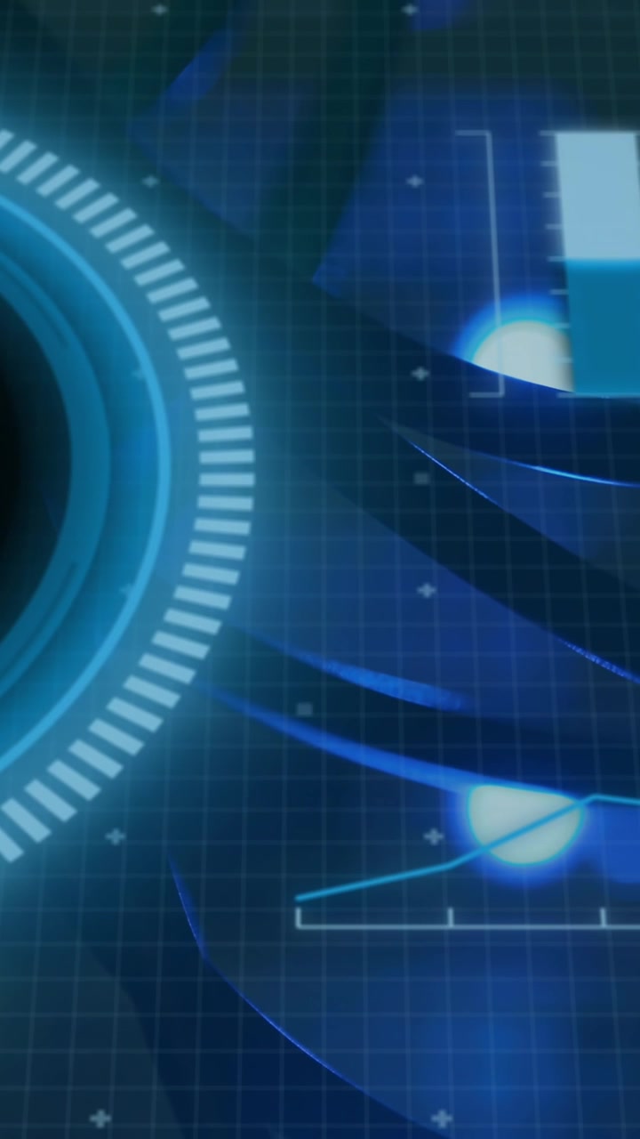 Animation of data processing on digital screen
