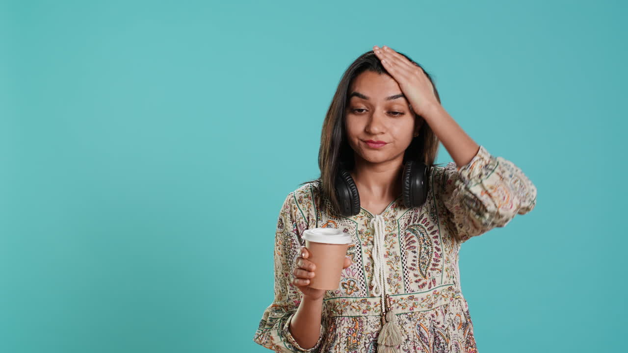 피곤한 사람이 밤새 잠을 못 고, 커피를 마셨을 때 졸음을 느다.