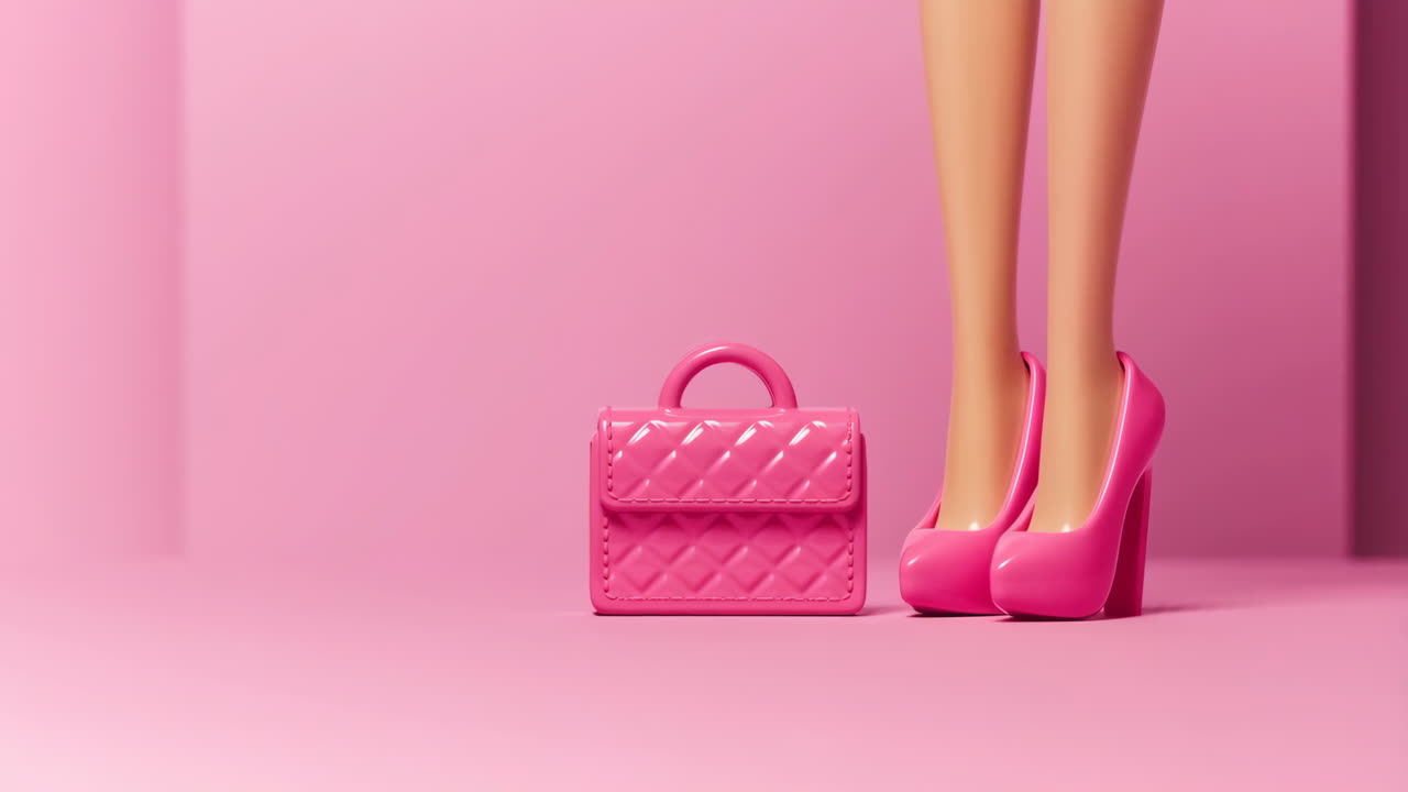 Moda rosa Barbie: tacchi alti e borsa