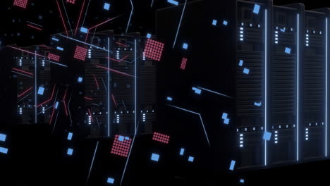 animation of connections and data processing over computer servers