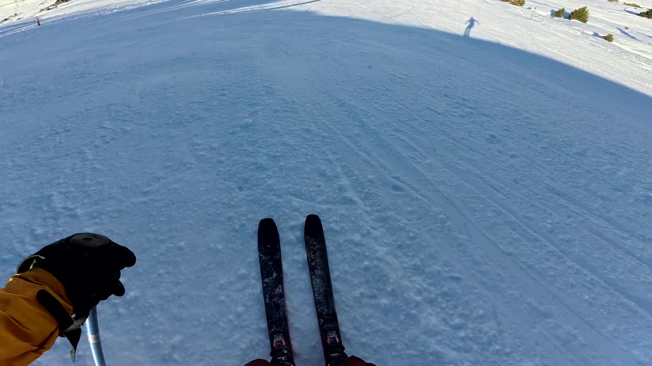 Skiing on a Snowy Mountain