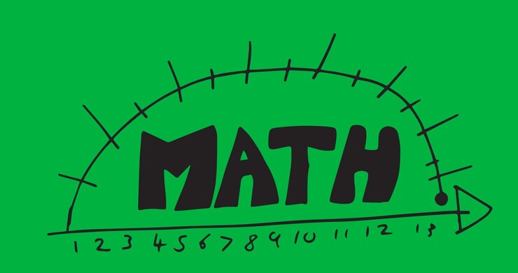 Digital animation of math text banner against white background