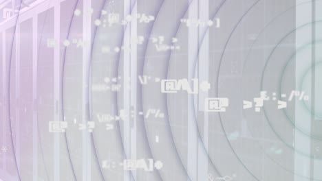 animation of data processing over server room
