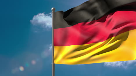 Germany-national-flag-waving-on-flagpole