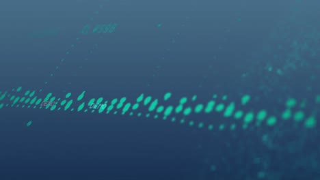 animación del procesamiento de datos sobre un globo giratorio contra un fondo azul
