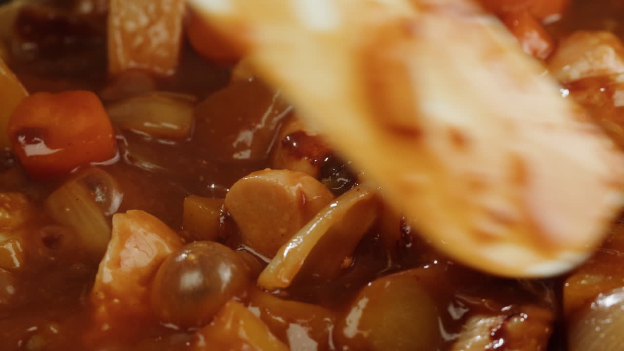 Japanese curry rice with fry pork Tonkatsu, Katsu Kare, Japanese breaded cooking dinner in restaurant, close up macro of asian food