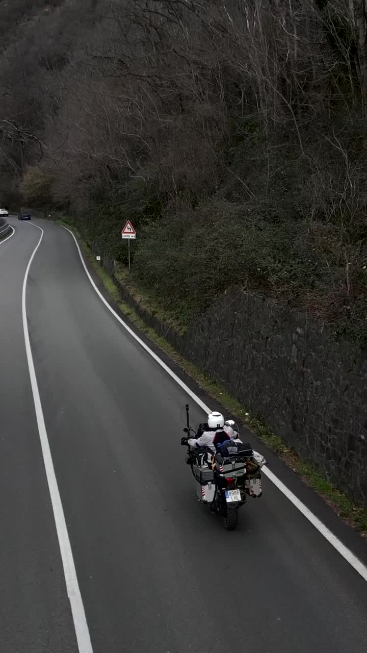 Motorcycle on a winding road