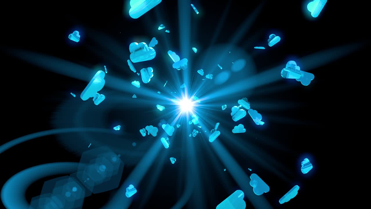 구름 모양 빛 반이는 입자 루프 애니메이션