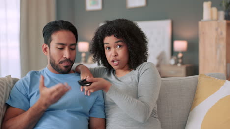 african couple fight over remote for tv movie
