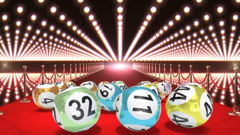 lottery balls on red carpet video