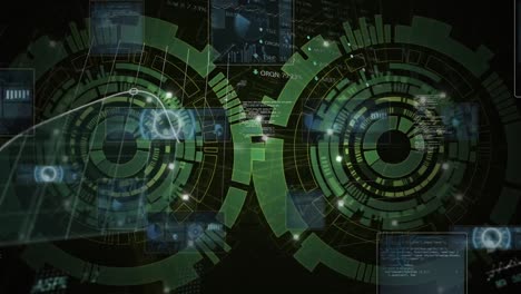 animación del procesamiento de datos sobre el escaneo del alcance