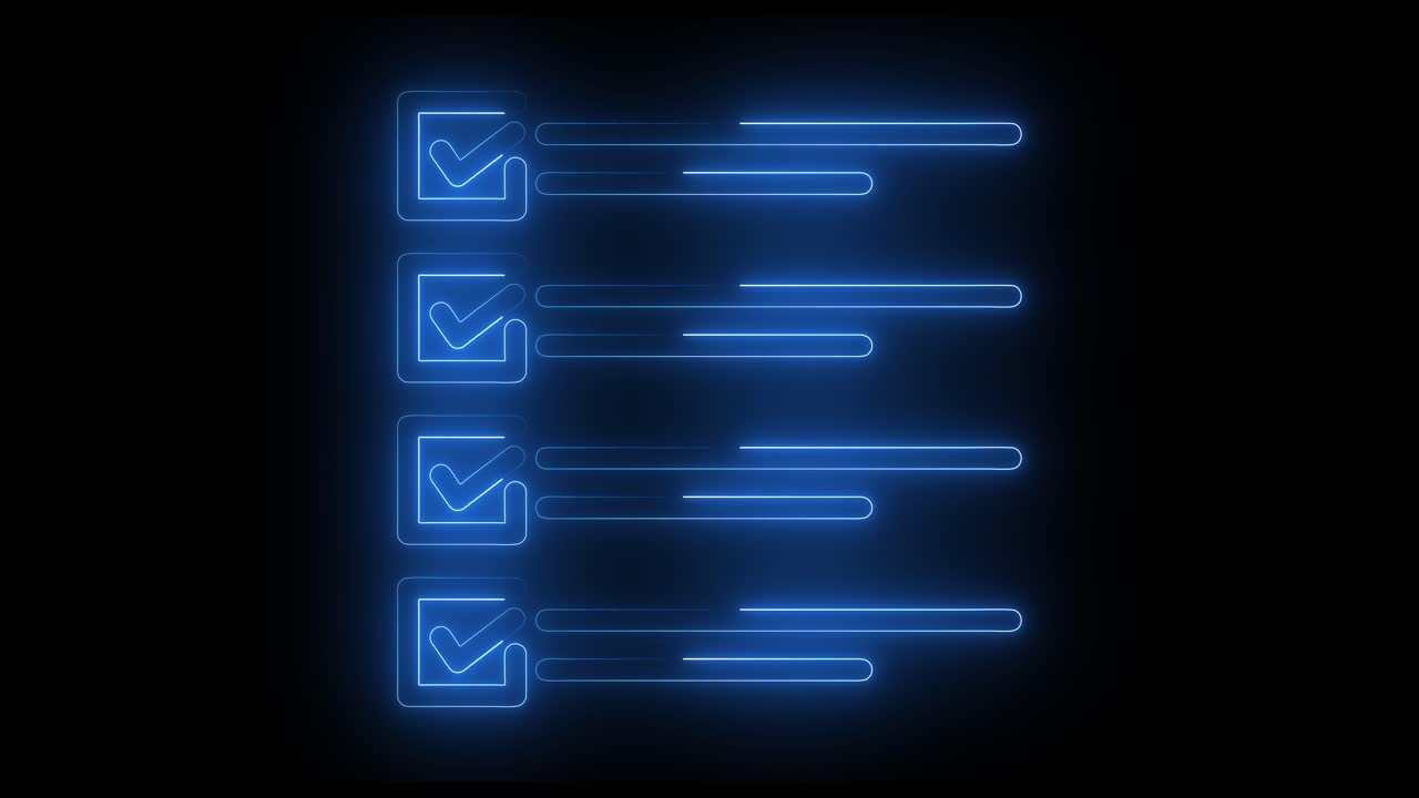 Glowing neon checklist