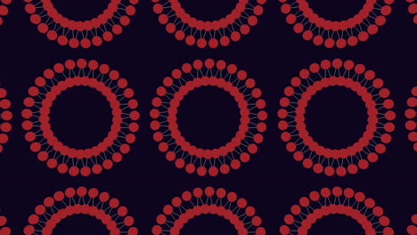 vibrant and dynamic red circles in circular pattern on black background