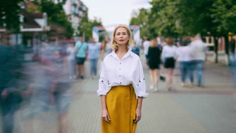 woman on a city street