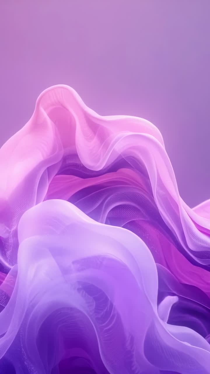 Vertical video: Starting pink-purple waves rising, undulating, settling in lavender space for calm