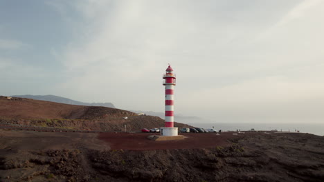 Natural-Wonders:-Fantastic-Aerial-View-of-Punta-de-Sardina-Lighthouse-in-Gran-Canaria-,-Galdar