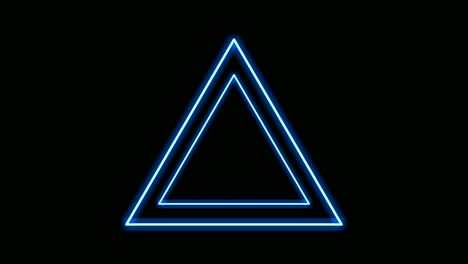 neon light triangle border animation on black background