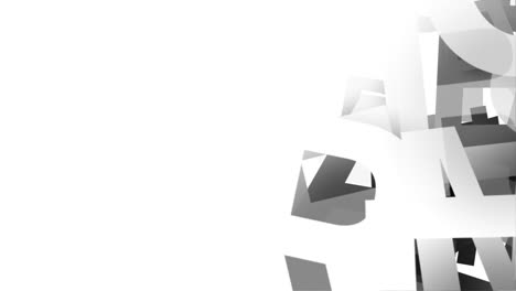 a collection of letters slow moving randomly on an isolated white background