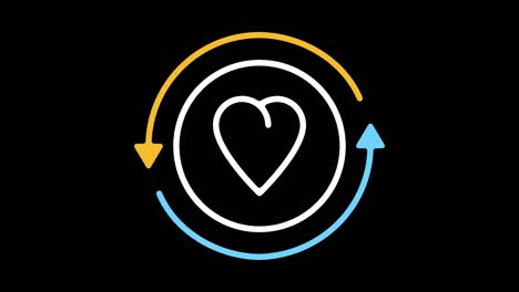 heart rate monitor line icon animation with alpha