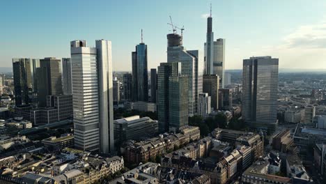 impressive skyscrapers towering over the vast city of frankfurt below