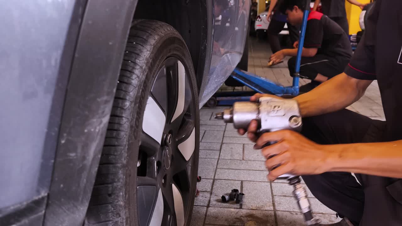 Car Wheel Repair in a Shop